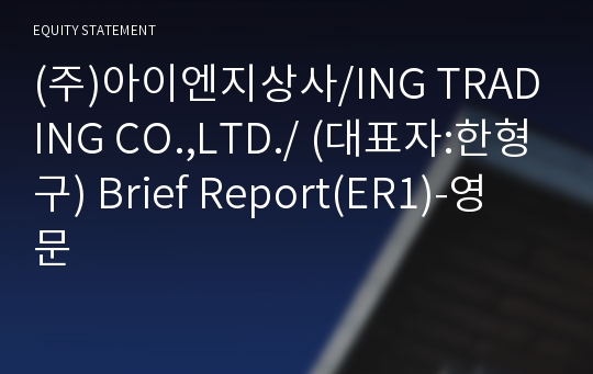 (주)아이엔지상사 Brief Report(ER1)-영문