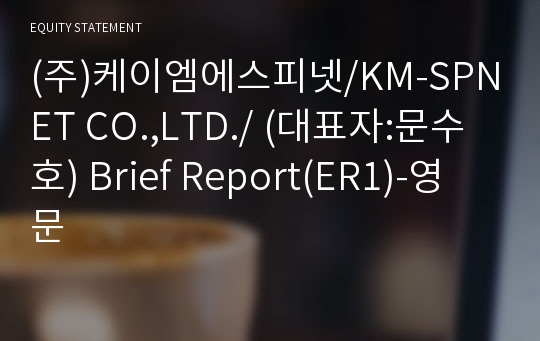 (주)케이엠에스피넷/KM-SPNET CO.,LTD./ Brief Report(ER1)-영문