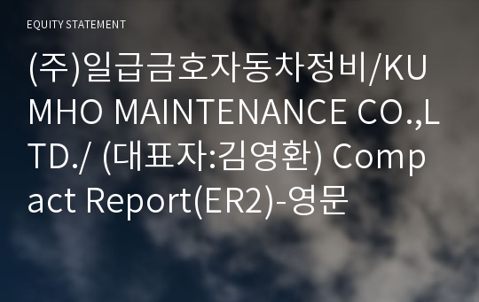 (주)일급금호자동차정비 Compact Report(ER2)-영문