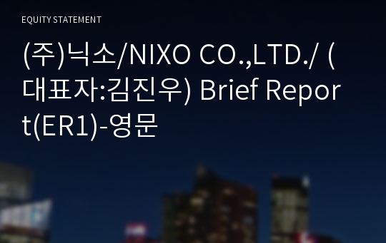 (주)닉소 Brief Report(ER1)-영문