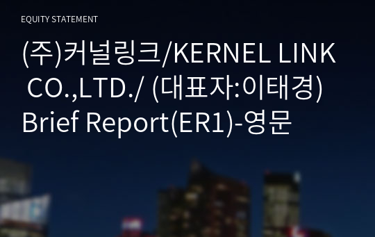 (주)커널링크/KERNEL LINK CO.,LTD./ Brief Report(ER1)-영문