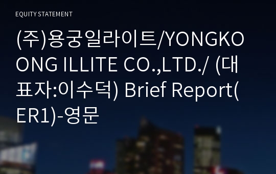 (주)용궁일라이트 Brief Report(ER1)-영문