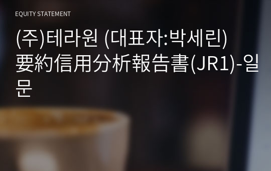 (주)테라원 要約信用分析報告書(JR1)-일문