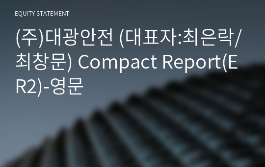 (주)대광안전 Compact Report(ER2)-영문