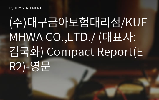 (주)대구금아보험대리점/KUEMHWA CO.,LTD./ Compact Report(ER2)-영문