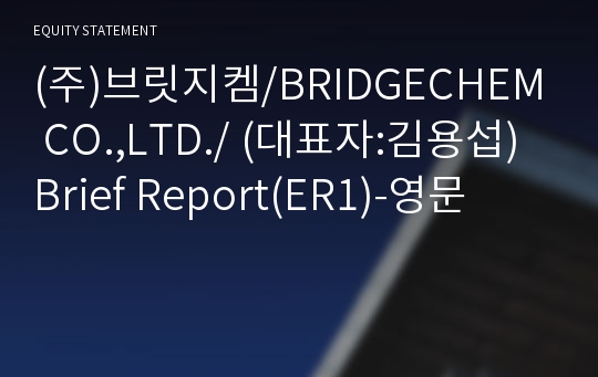 (주)브릿지켐 Brief Report(ER1)-영문