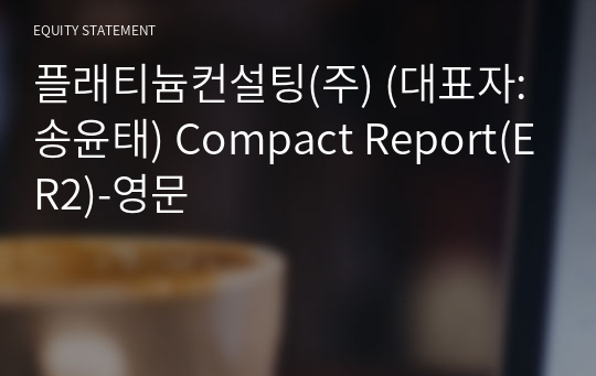 플래티늄컨설팅(주) Compact Report(ER2)-영문