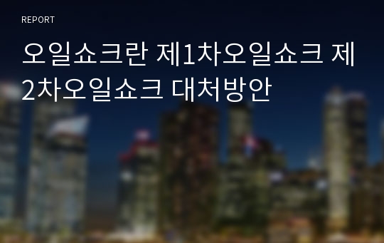 오일쇼크란 제1차오일쇼크 제2차오일쇼크 대처방안