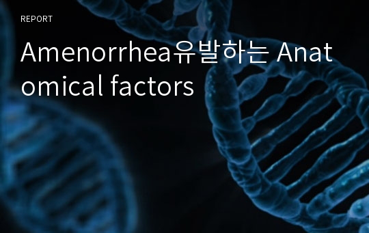 Amenorrhea유발하는 Anatomical factors