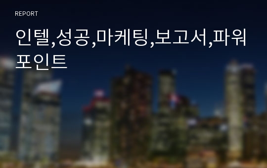 인텔,성공,마케팅,보고서,파워포인트