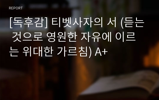 [독후감] 티벳사자의 서 (듣는 것으로 영원한 자유에 이르는 위대한 가르침) A+