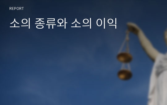 소의 종류와 소의 이익