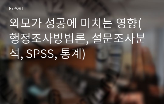 외모가 성공에 미치는 영향(행정조사방법론, 설문조사분석, SPSS, 통계)