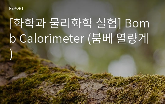 [화학과 물리화학 실험] Bomb Calorimeter (붐베 열량계)