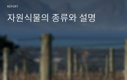 자원식물의 종류와 설명