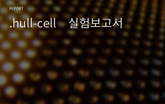 .hull-cell　실험보고서