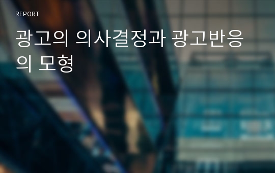 광고의 의사결정과 광고반응의 모형