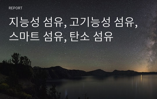 지능성 섬유, 고기능성 섬유, 스마트 섬유, 탄소 섬유