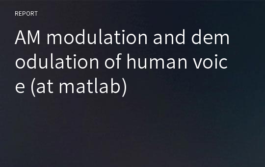 AM modulation and demodulation of human voice (at matlab)