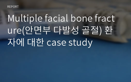 Multiple facial bone fracture(안면부 다발성 골절) 환자에 대한 case study