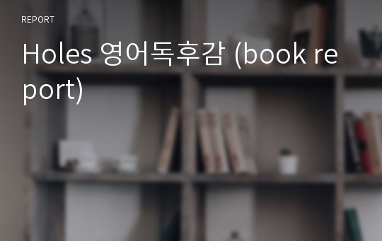 Holes 영어독후감 (book report)