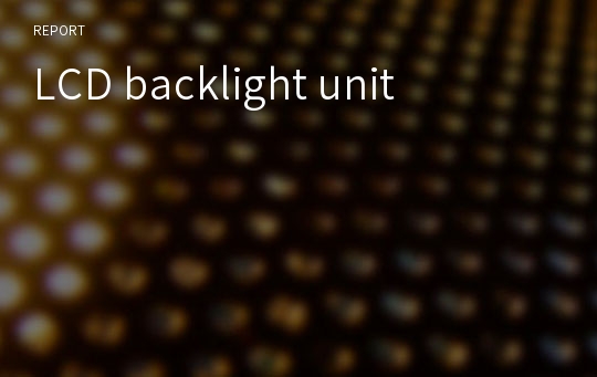 LCD backlight unit