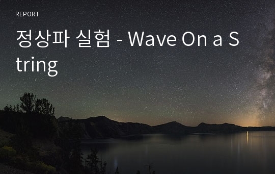 정상파 실험 - Wave On a String