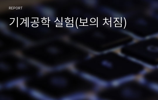 기계공학 실험(보의 처짐)