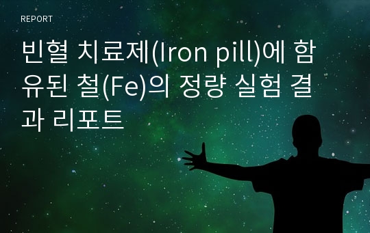 빈혈 치료제(Iron pill)에 함유된 철(Fe)의 정량 실험 결과 리포트