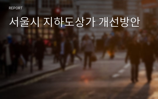 서울시 지하도상가 개선방안