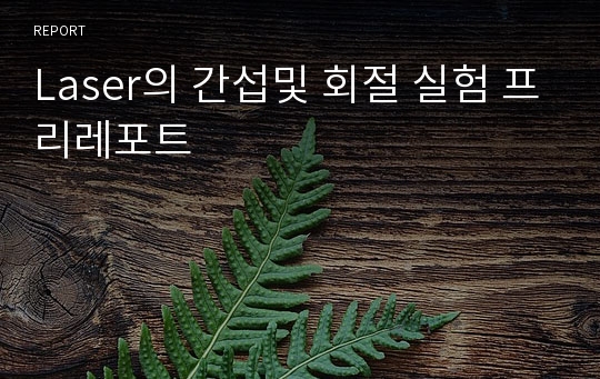 Laser의 간섭및 회절 실험 프리레포트