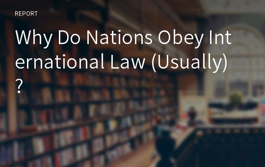 Why Do Nations Obey International Law (Usually)?