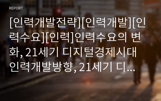 [인력개발전략][인력개발][인력수요][인력]인력수요의 변화, 21세기 디지털경제시대 인력개발방향, 21세기 디지털경제시대 인력개발전략, BT분야 인력개발전략, IT분야 인력개발전략에 관한 분석