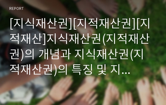 [지식재산권][지적재산권][지적재산]지식재산권(지적재산권)의 개념과 지식재산권(지적재산권)의 특징 및 지식재산권(지적재산권) 관련 국제 동향 그리고 지식재산권(지적재산권) 관련 한국의 대응전략 분석