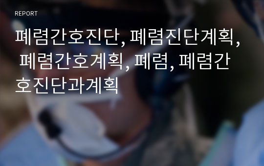 폐렴간호진단, 폐렴진단계획, 폐렴간호계획, 폐렴, 폐렴간호진단과계획