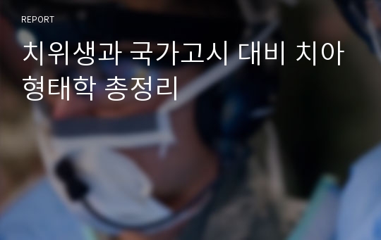 치위생과 국가고시 대비 치아형태학 총정리