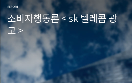 소비자행동론 &lt; sk 텔레콤 광고 &gt;