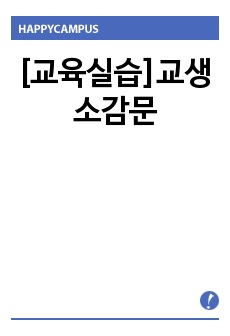 [교육실습]교생 소감문