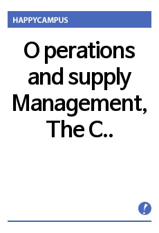 O perations and supply Management, The Core 교재 해답 모음