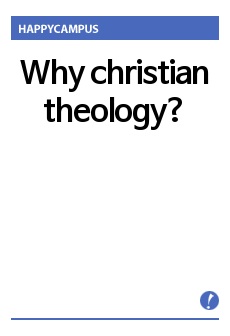Why christian theology?