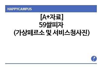 가상 패르소나 설정으로 서비스 청사진을 통한 59쌀피자 분석 및 가상 경쟁기업 설정