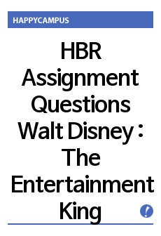 HBR Assignment Questions Walt Disney : The Entertainment King