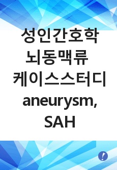 성인간호학 뇌동맥류 케이스 스터디, aneurysm, SAH