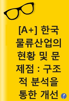 [A+] 한국 물류산업의 현황 및 문제점 : 구조적 분석을 통한 개선방안 제시