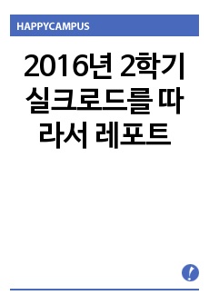 2016년 2학기 실크로드를 따라서 레포트