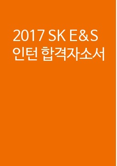 2017 SK E&S 인턴 합격자소서