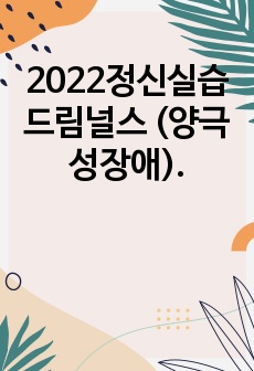 2022정신실습 드림널스 (양극성장애).