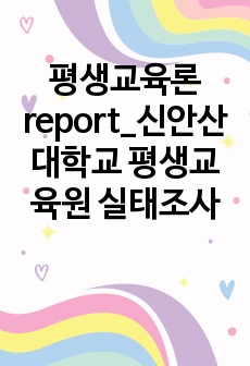 평생교육론 report_신안산대학교 평생교육원 실태조사