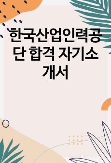 한국산업인력공단 합격 자기소개서