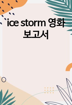 ice storm 영화 보고서